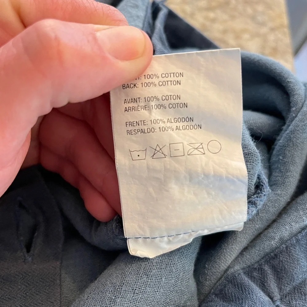 Crate & Barrel Lindstrom Cotton Blue Standard Pillow Sham